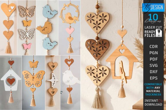 Bird Hanging Decor Ornament Laser Bundle for Home Decor