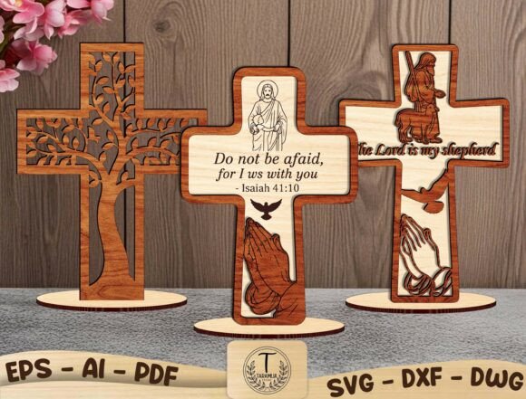 Christian Cross Laser Cut SVG Bundle for Home Decor Projects