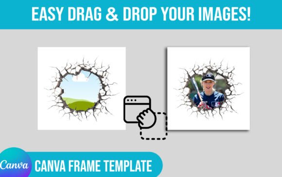 Cracked Edges Canva Frames Template: A Graphic Design Asset for Real Crafters