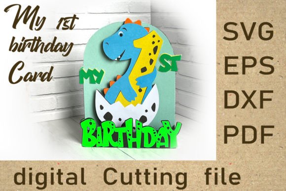 Dinosaur My 1st Birthday Card Cut SVG Review