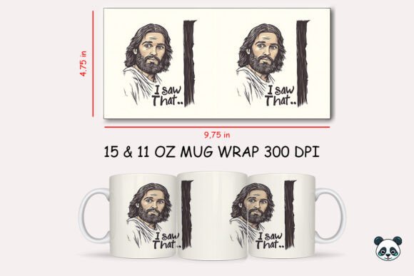 I Saw That Jesus Funny Mug Wrap: A Playful Graphics Asset for Creative Publishing