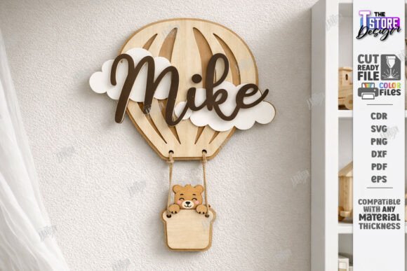 Kids Room Name Sign Laser Cut CNC File for Wall Decor Projects