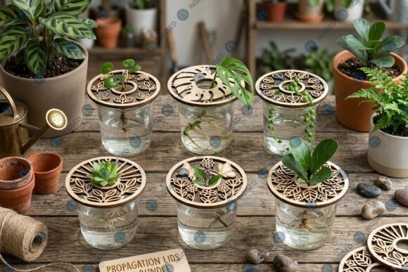 Laser Cut Plant Propagation Lid SVG for Home Decor Projects