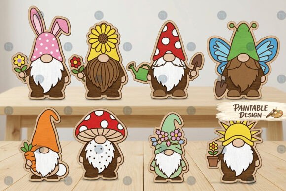 Laser Cut Spring Gnome SVG Bundle for Real-World Crafting