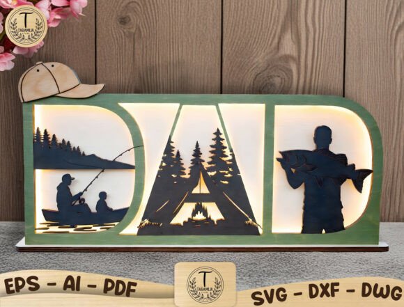 Laser Cutting for Father’s Day: A Review of the Dad Fishing SVG Design