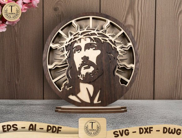 Layered Jesus Laser Cut File SVG for Home Decor Projects
