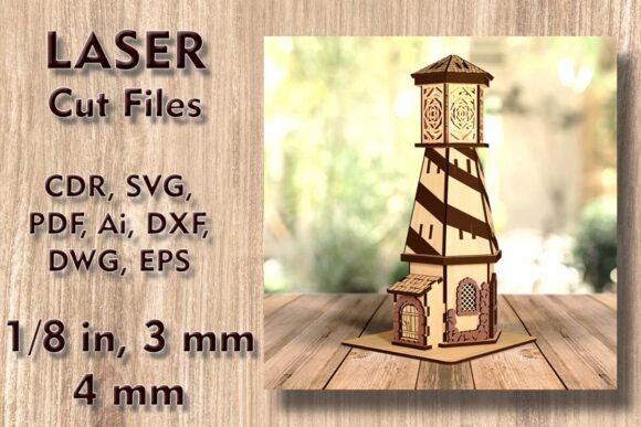 Lighthouse Laser Cut Files Candle Holder for Ornaments & Branding
