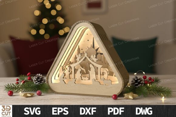 Nativity Scene Triangular Lantern SVG Review