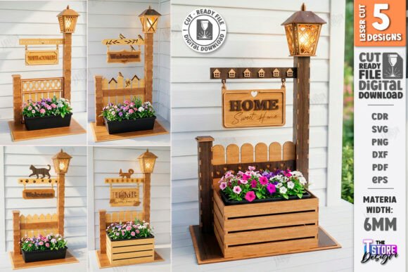 Outdoor Welcome Signs Planter Laser Set: A Design Asset for Home Decor Branding
