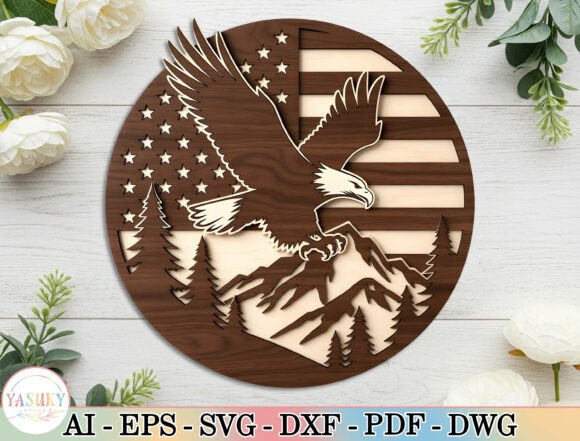 Patriotic Eagle Door Hanger Laser Cut Review