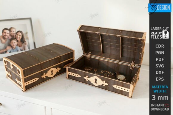 Retro Treasure Chest Laser Cut Vintage: A Design Asset That Adds Depth to Branding
