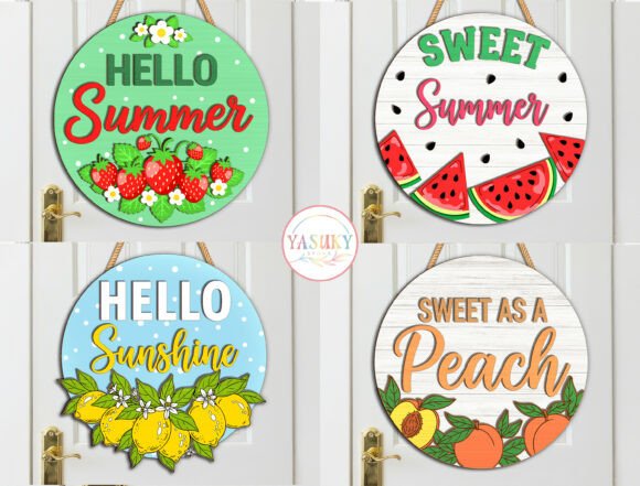 Summer Fruit Door Hanger SVG Bundle: A Vibrant Laser Cutting Design for Seasonal Projects